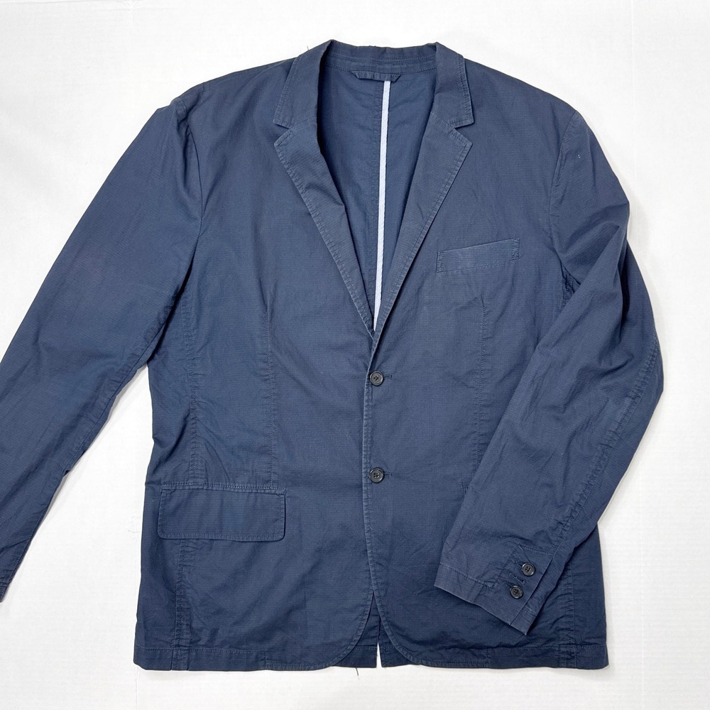 Michael Bastian Mens Blazer Jacket Size L Large Blue Cotton‎ Blend Two Button